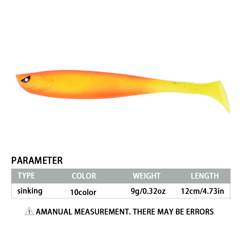 Sunflower T-Tail Soft Fishing Lure 12cm/9g Saltwater & Freshwater Bait thumb 1
