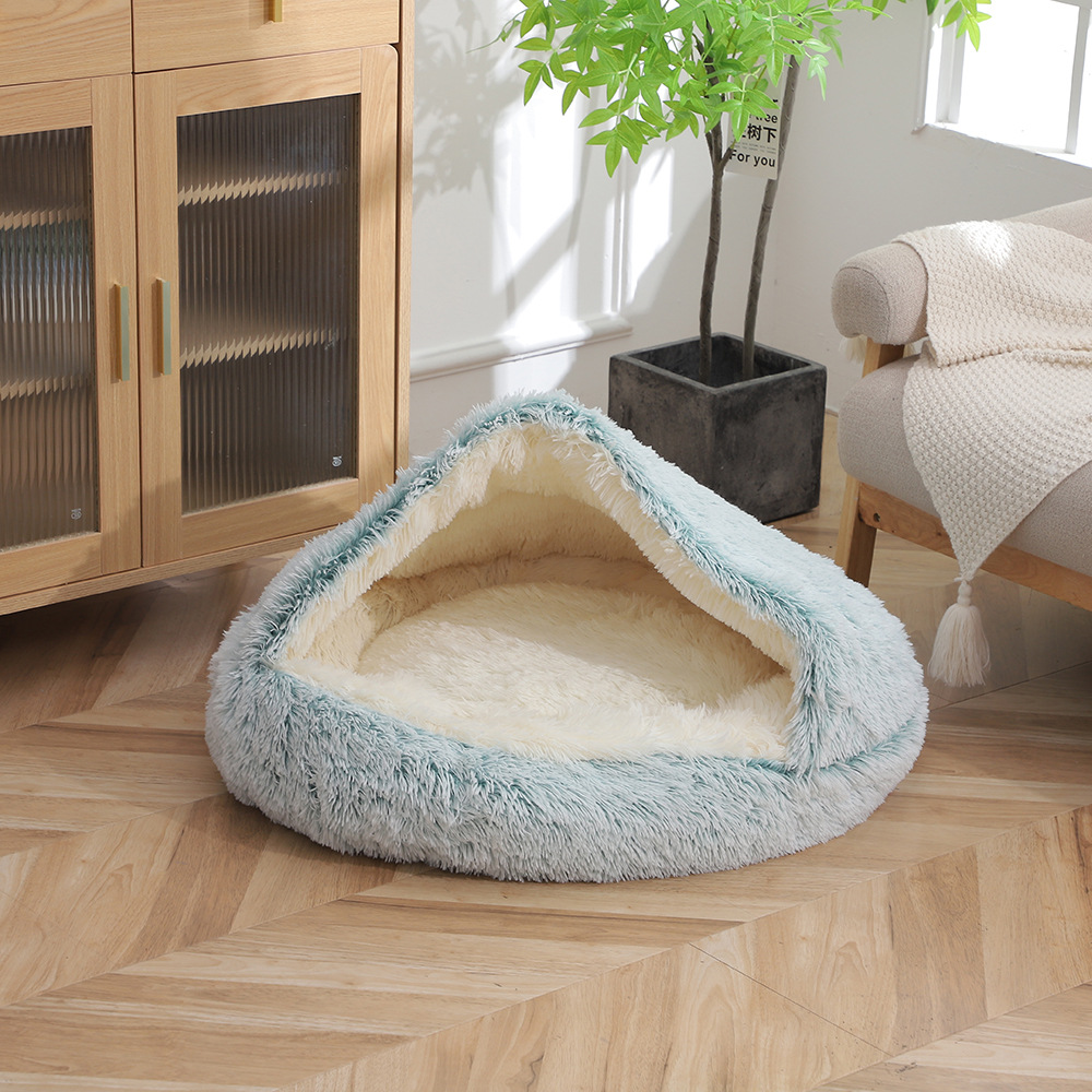 Half Enclosed Plush Shell Pet Bed thumb 4