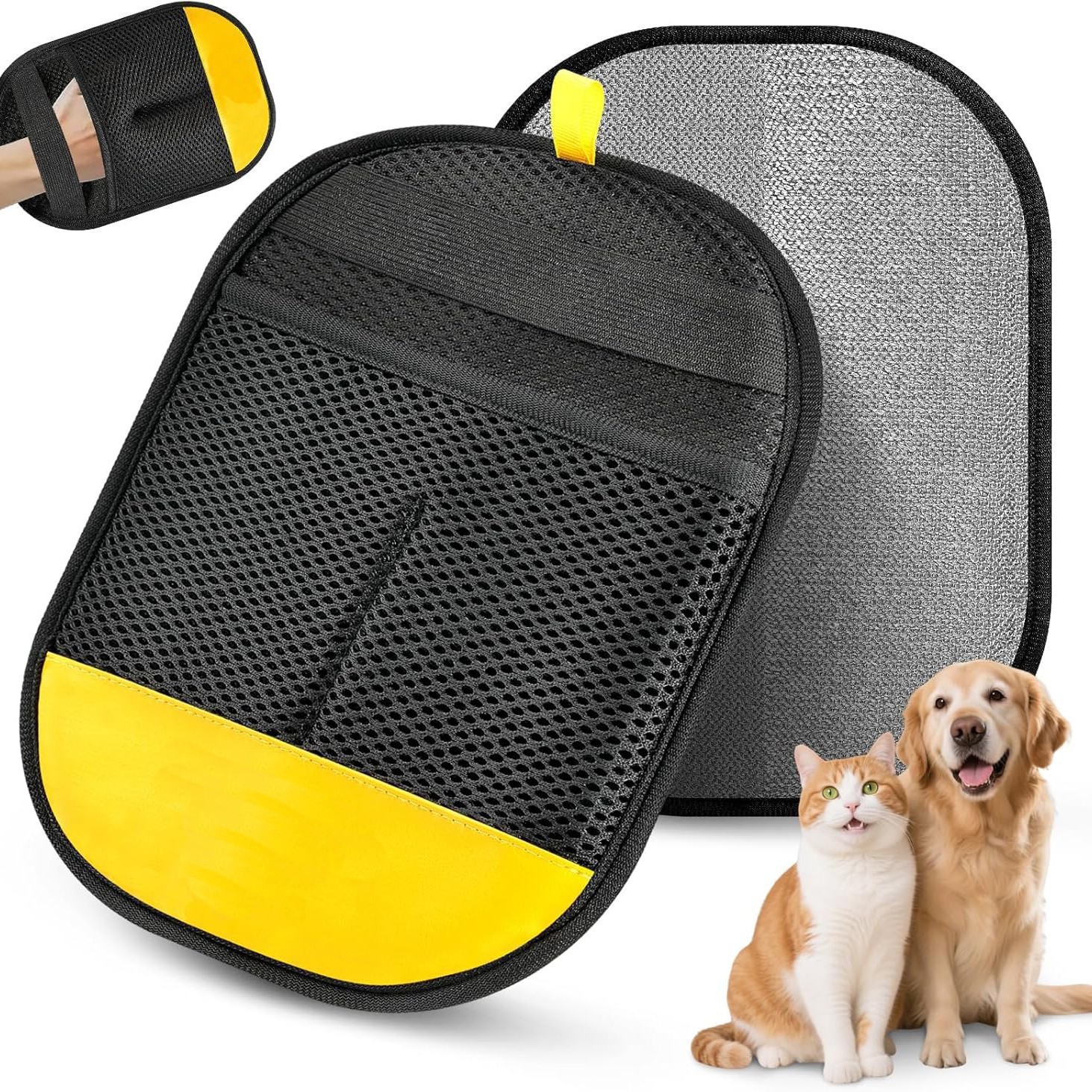 Sunflower Static Pet Hair Removal Glove, Dog & Cat Grooming Bath Massage Mitt thumb 7