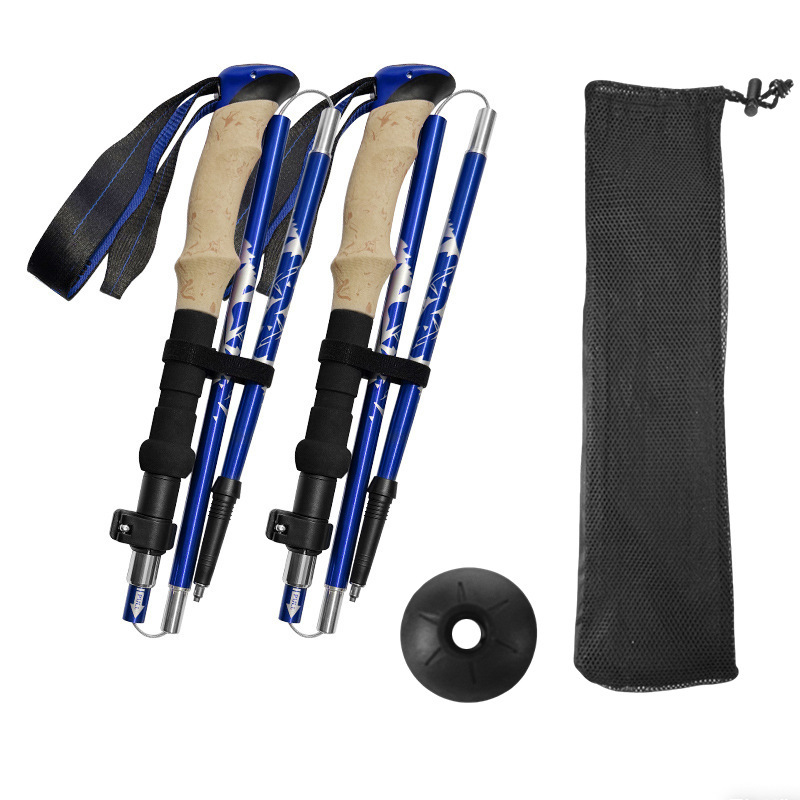Sunflower 5-Section Folding Aluminum Trekking Pole, Shock Absorption Hiking Stick thumb 5