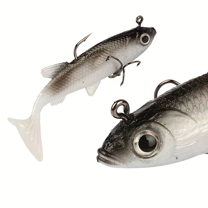 Soft T-Tail Swimbait Lead Jig Lure 8cm 14g Artificial Fishing Bait For Bass thumb 11