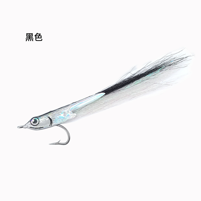 Sunflower Surge Candy Bucktail Jig Lure, Hand Tied 4# Hook Saltwater Fishing Bait for Tarpon, Pike thumb 13