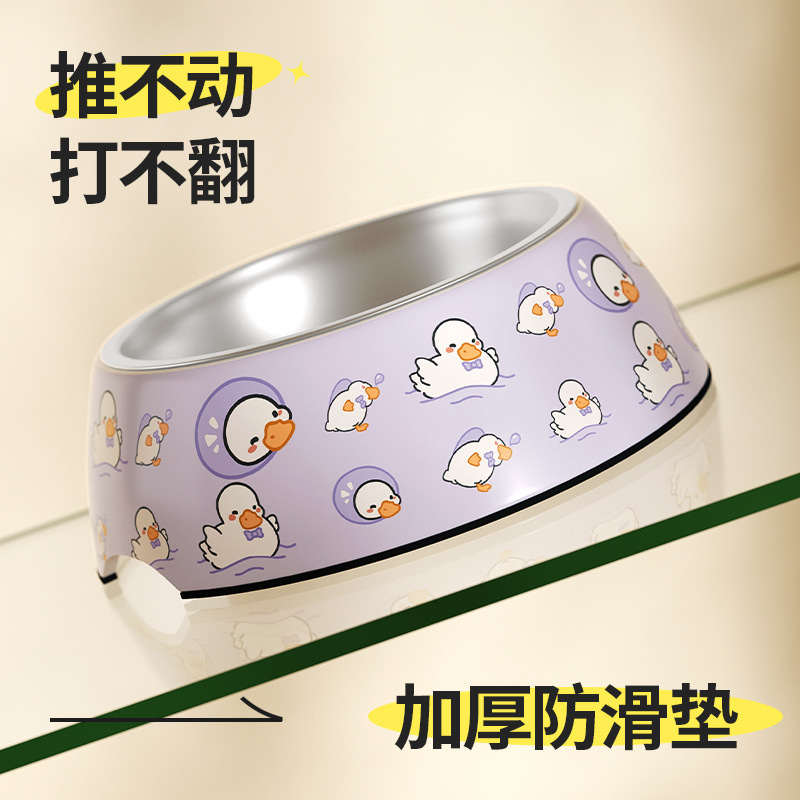Sunflower Cute Printed Melamine Double-Layer Pet Bowl, Anti-Tipping Stainless Steel Feeding Bowl for Dogs & Cats thumb 6