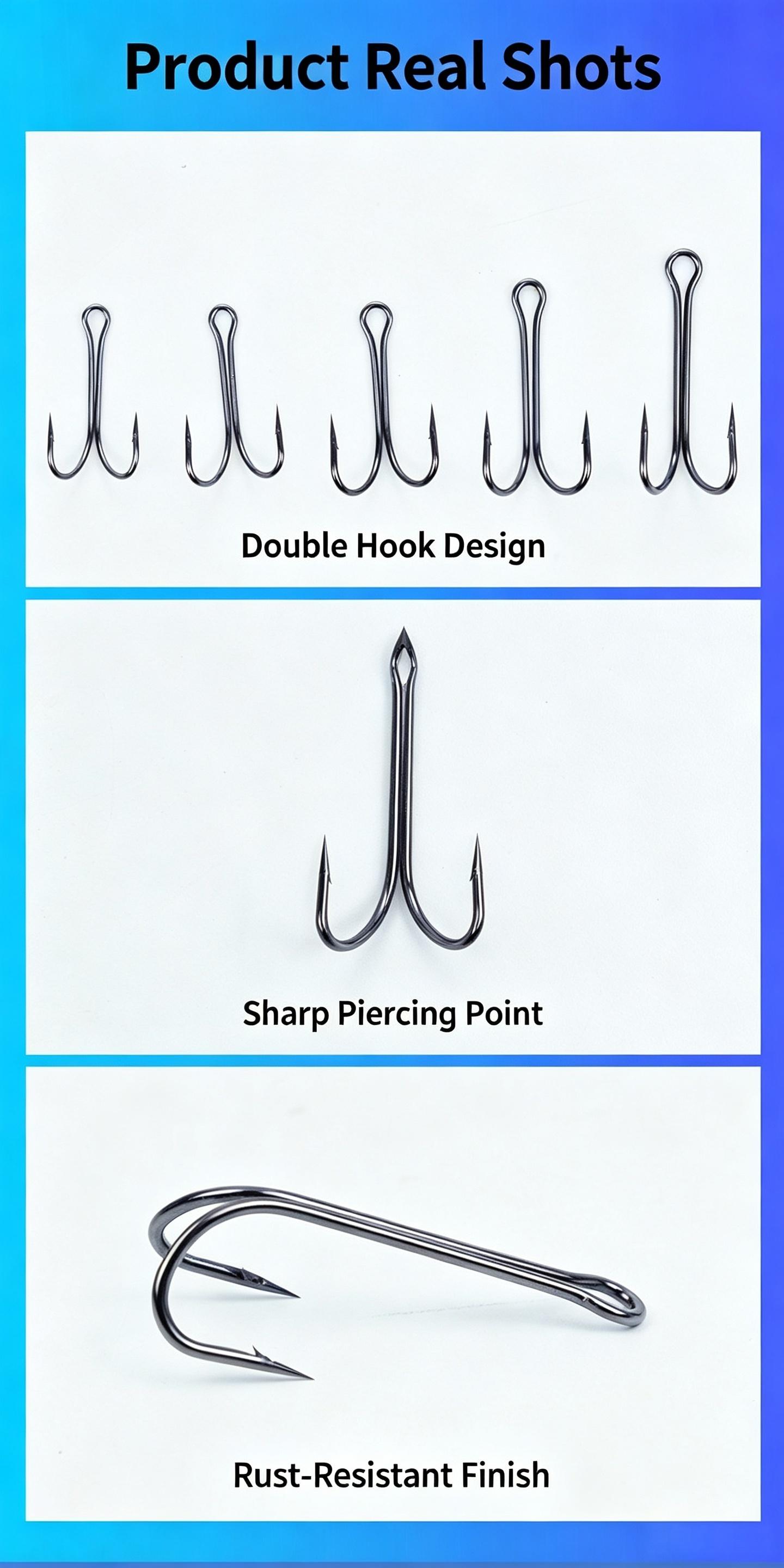 Sunflower 7826 Twin Double Fishing Hooks Lure Treble Alternative Hooks thumb 9