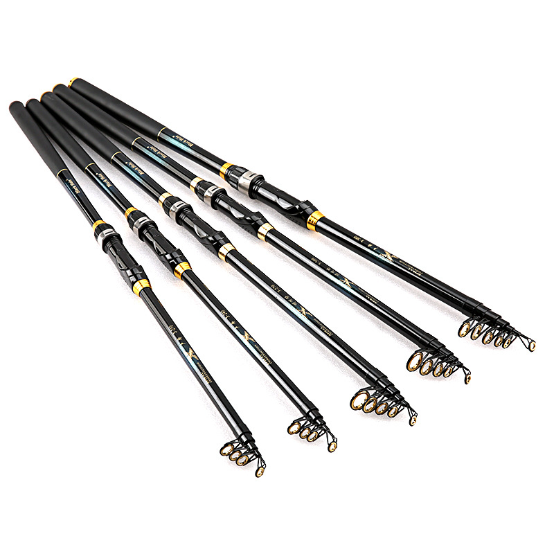 Sunflower Carbon Telescopic Fishing Rod, Soft Action Rock Fishing Rod 2.1m 2.4m 2.7m 3.0m 3.6m