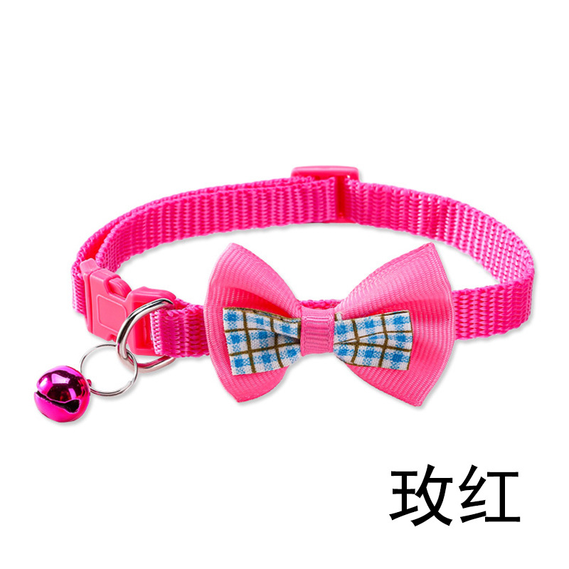 Plaid Bow Tie Cat Collar with Bell thumb 10