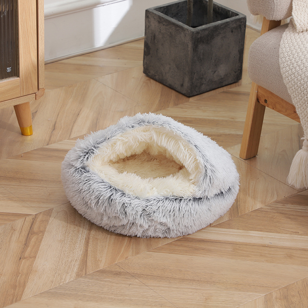 Half Enclosed Plush Shell Pet Bed thumb 2