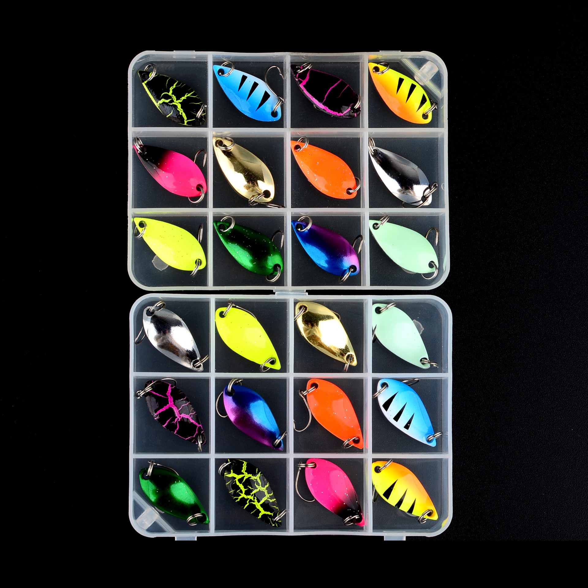 Sunflower Metal Spoon Lures 12 Colors Boxed Casting Fishing Lures For Trout Bass White Fish thumb 2