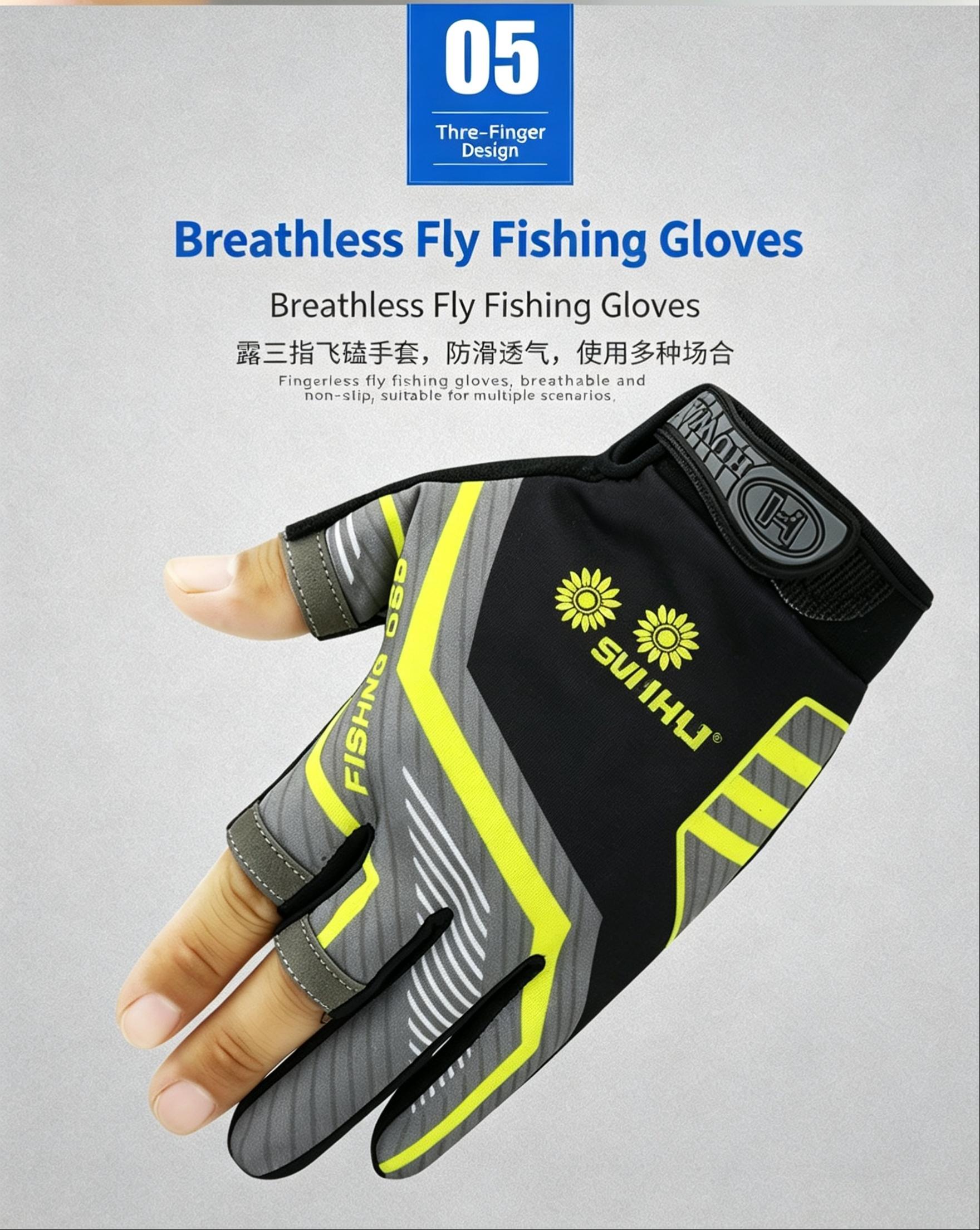 3 Finger Cut Fishing Gloves thumb 10