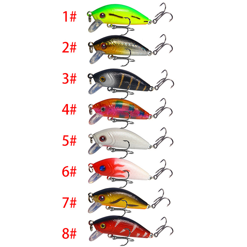 Sunflower 5cm 4.2g Micro Minnow Hard Fishing Lure With Internal Rattle & Double Treble Hooks Fresh & Saltwater