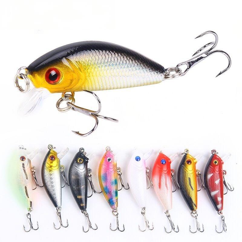 Sunflower 5cm 4.2g Micro Minnow Hard Fishing Lure With Internal Rattle & Double Treble Hooks Fresh & Saltwater thumb 2