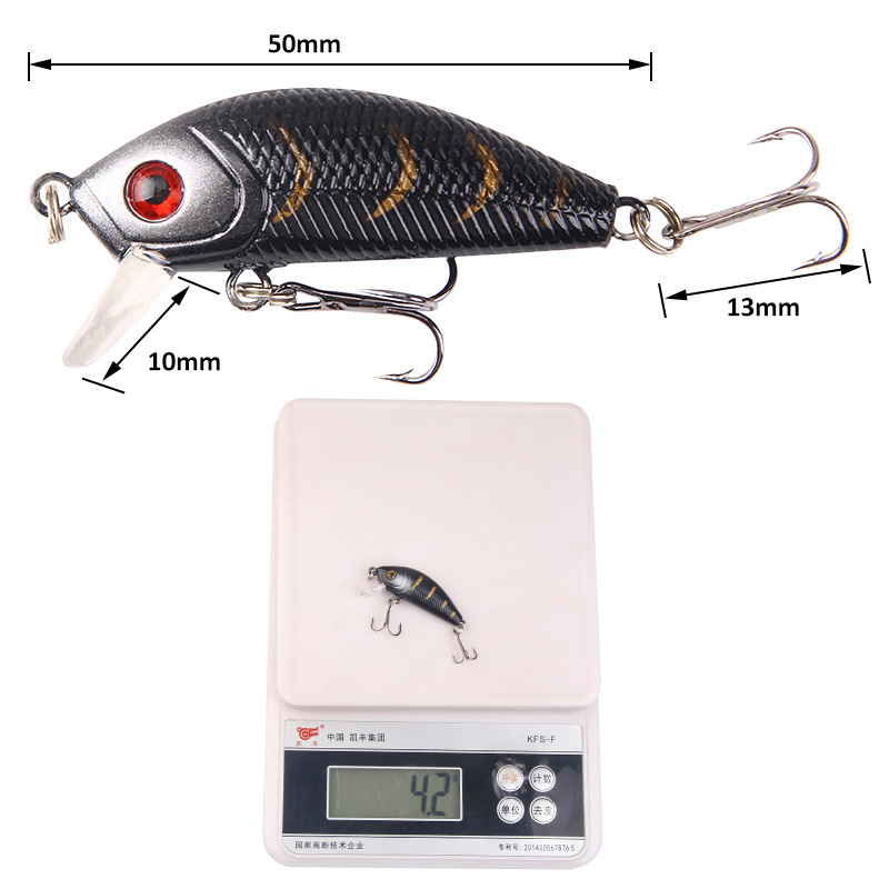 Sunflower 5cm 4.2g Micro Minnow Hard Fishing Lure With Internal Rattle & Double Treble Hooks Fresh & Saltwater thumb 6
