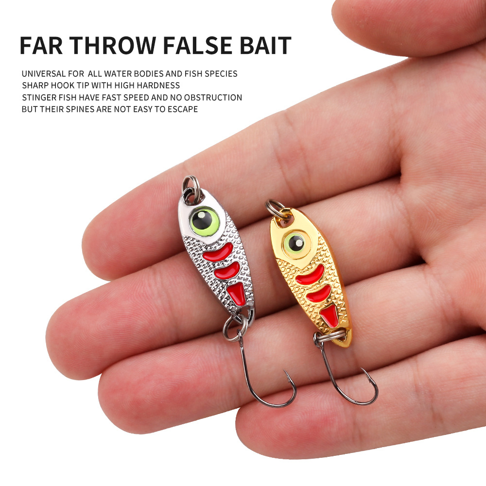Sunflower Micro Bean Metal VIB Blade Lure Single Hook 1g 2g 3g 5g Gold & Silver For Stream Panfish thumb 1