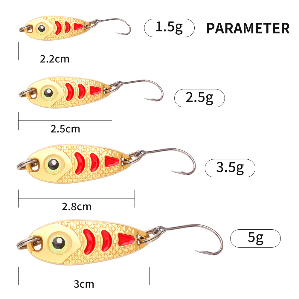 Sunflower Micro Bean Metal VIB Blade Lure Single Hook 1g 2g 3g 5g Gold & Silver For Stream Panfish thumb 2