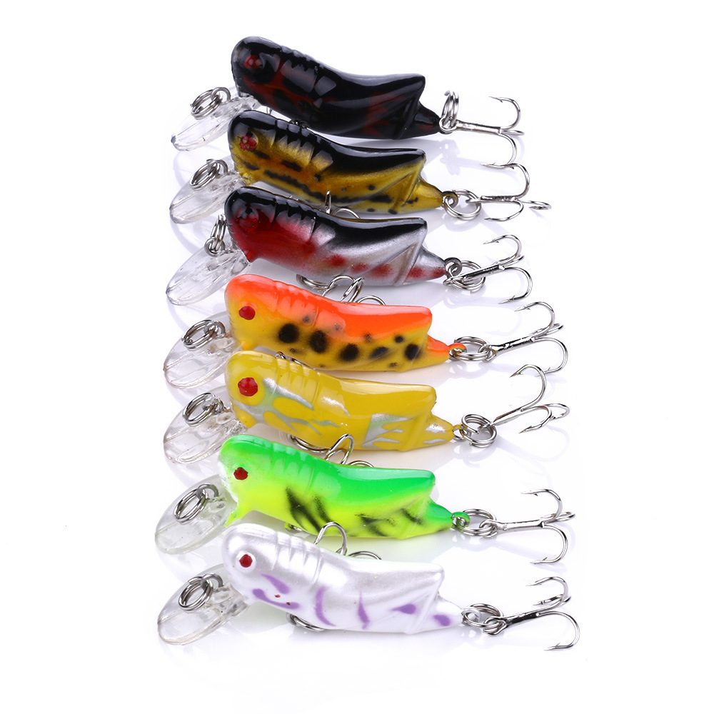 Sunflower 4g 4.5cm Grasshopper Insect Micro Hard Fishing Lure With 8# Treble Hook For Stream Trout & Panfish thumb 8