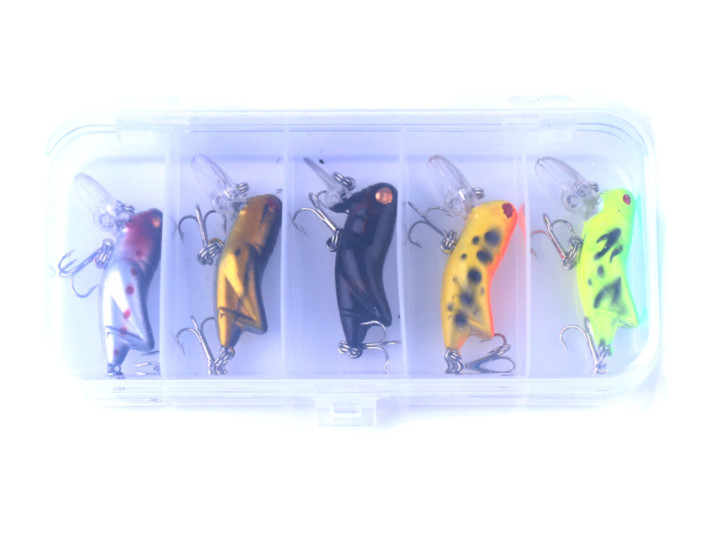 Sunflower 4g 4.5cm Grasshopper Insect Micro Hard Fishing Lure With 8# Treble Hook For Stream Trout & Panfish thumb 9