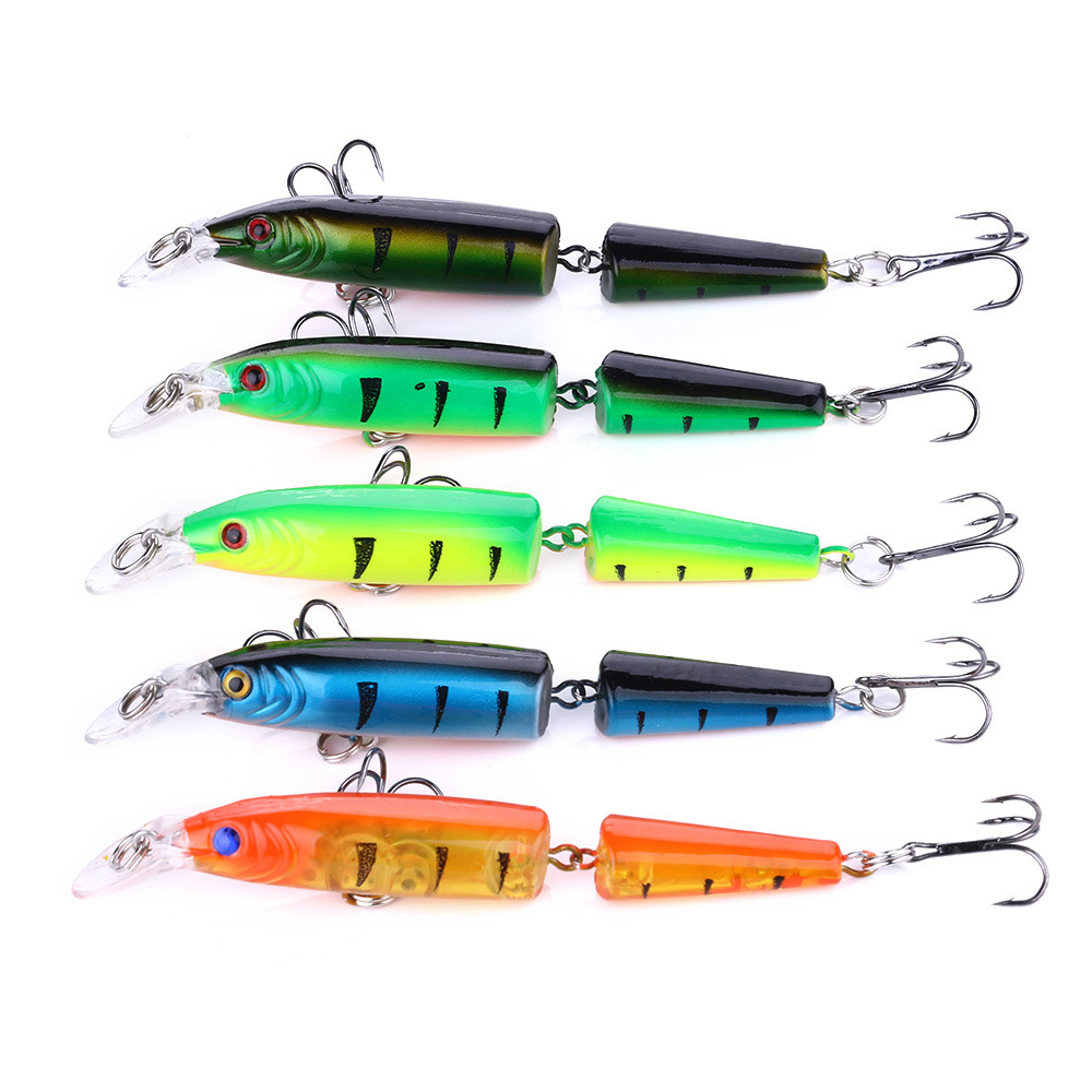 Sunflower Two-Jointed Segmented Minnow Hard Swimbait Bionic Fishing Lure Freshwater & Saltwater