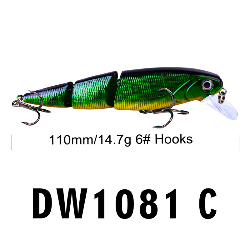 Sunflower DW1081 Multi-Jointed Segmented Minnow Hard Lure 110mm 14.7g Lifelike Swimbait For Fresh & Saltwater thumb 6