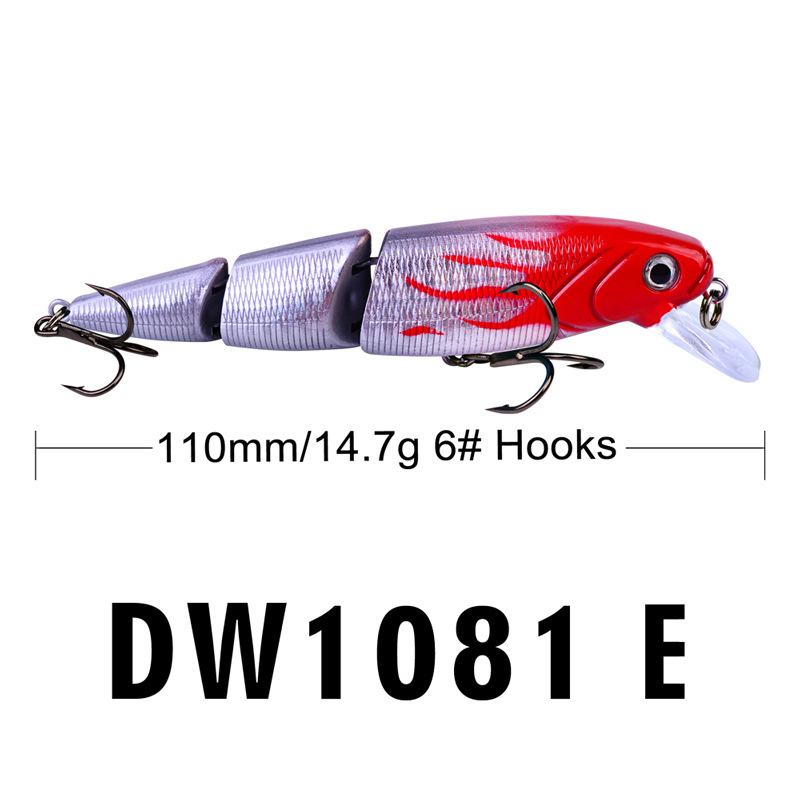 Sunflower DW1081 Multi-Jointed Segmented Minnow Hard Lure 110mm 14.7g Lifelike Swimbait For Fresh & Saltwater thumb 8
