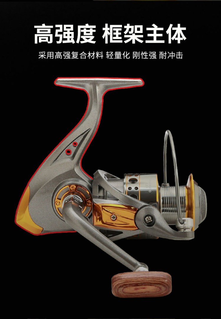 Sunflower DC Series Full Metal Spool Spinning Fishing Reel 1000-7000 Left & Right Interchangeable Handle Saltwater Reel thumb 11
