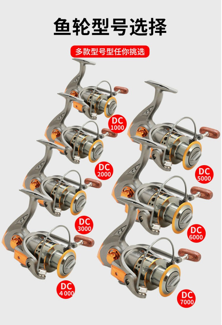 Sunflower DC Series Full Metal Spool Spinning Fishing Reel 1000-7000 Left & Right Interchangeable Handle Saltwater Reel thumb 13