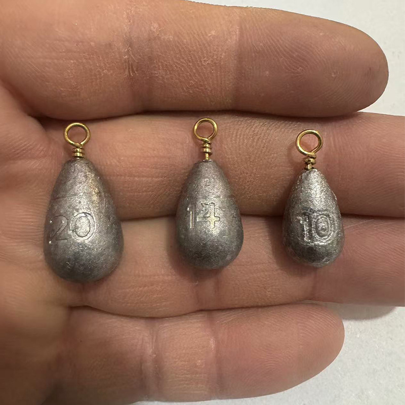 Sunflower Teardrop Fishing Lead Sinker With Rotatable Swivel Ring Multi Weights 2g-40g Saltwater Casting Weights thumb 2