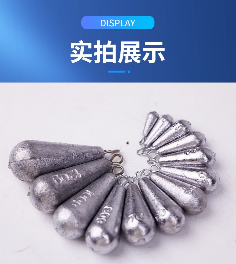 Sunflower Teardrop Lead Sinker With Fixed Eye Multi Weights 3.5g-25g Saltwater Shore Casting Fishing Weight thumb 9