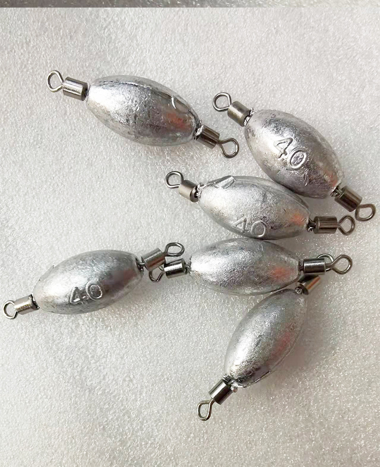 Olive Shape Fishing Sinkers with Dual Swivel Loops thumb 8