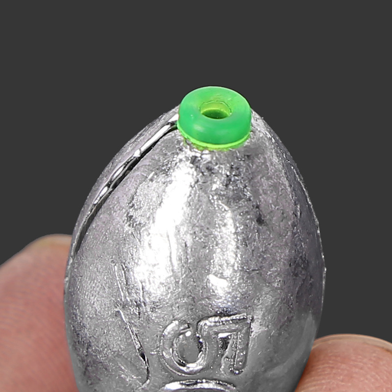 Sunflower Olive Through Lead Sinker With Green Rubber Core Multi Weights 2g-50g For Carolina Rig Fishing thumb 1