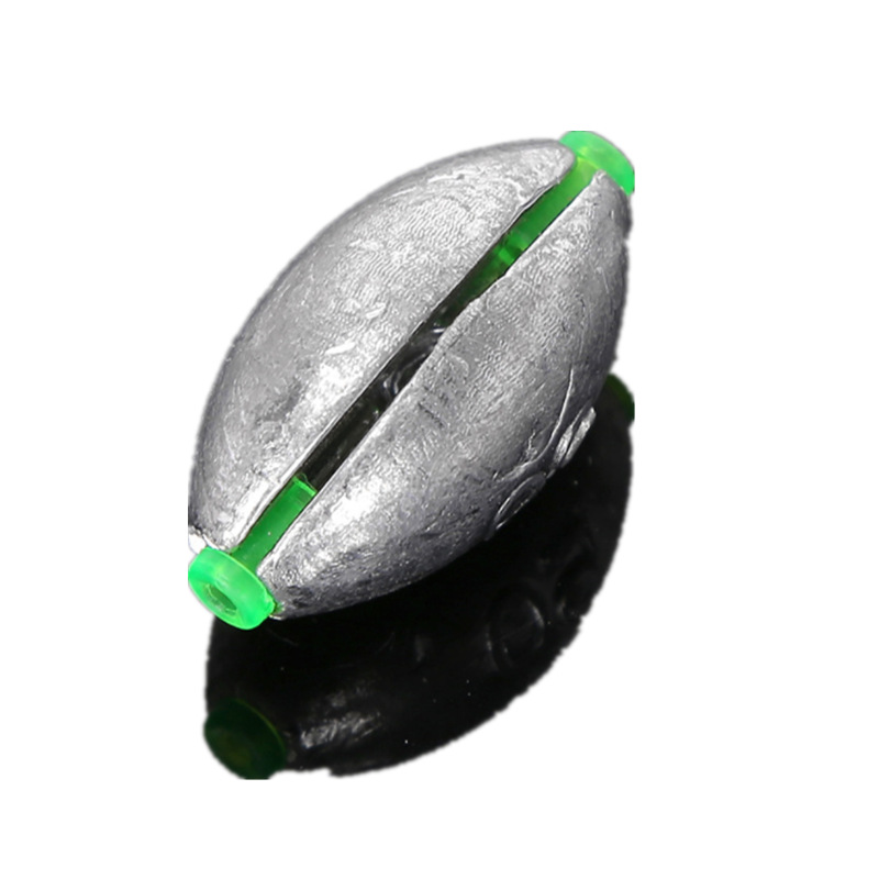 Sunflower Olive Through Lead Sinker With Green Rubber Core Multi Weights 2g-50g For Carolina Rig Fishing thumb 3