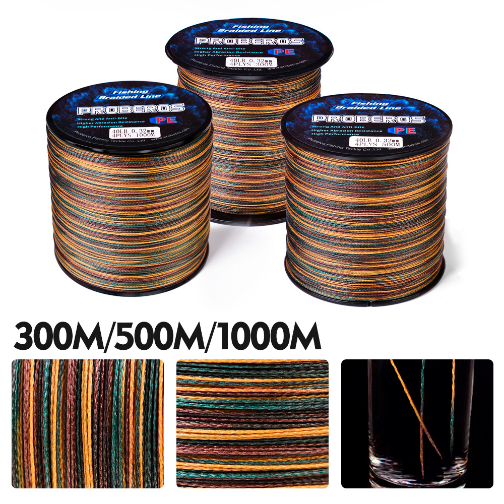 Sunflower 4 Strands Camouflage PE Braided Fishing Line 300M 500M 1000M thumb 2