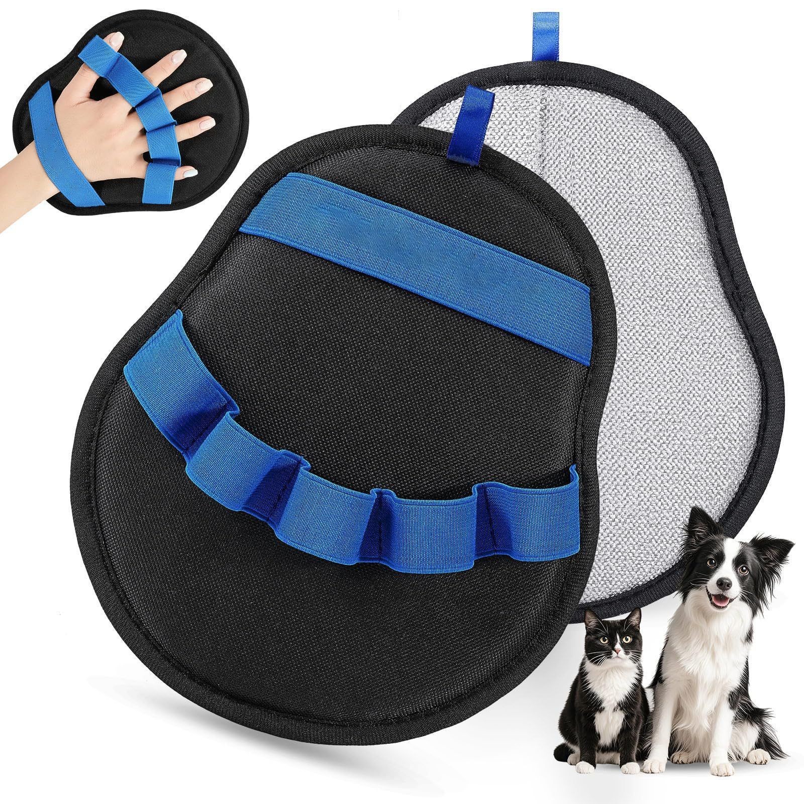 Sunflower Curved Pet Grooming Glove, Double-sided Brush Hair Remover Mitt for Dogs & Cats thumb 1