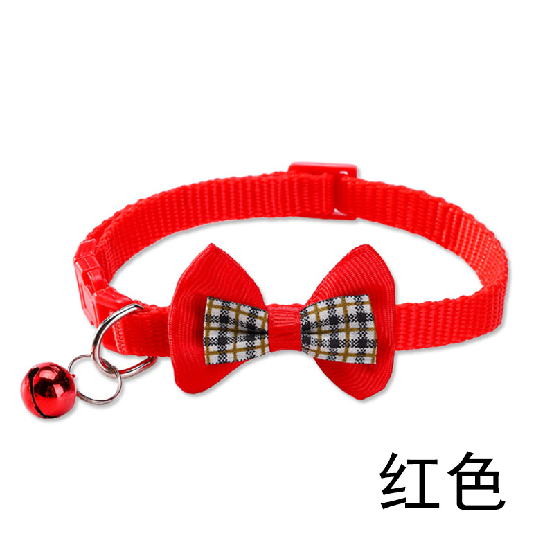 Plaid Bow Tie Cat Collar with Bell thumb 5
