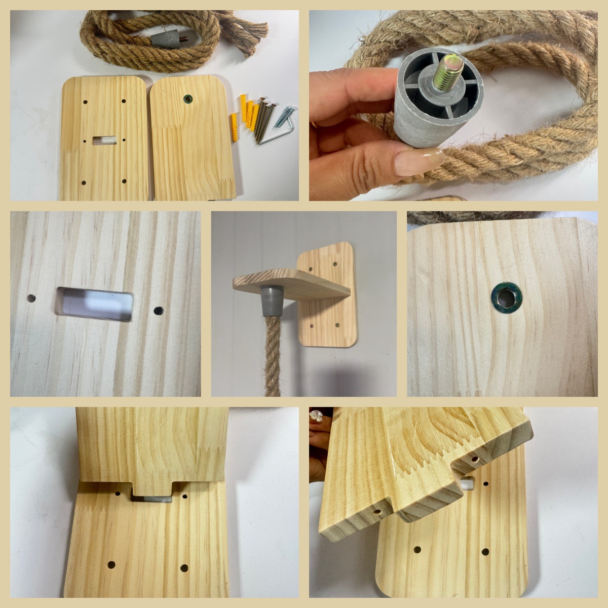 Sunflower Wall Mount Cat Tree DIY Set, Solid Wood & Sisal Cat Scratcher Furniture thumb 10