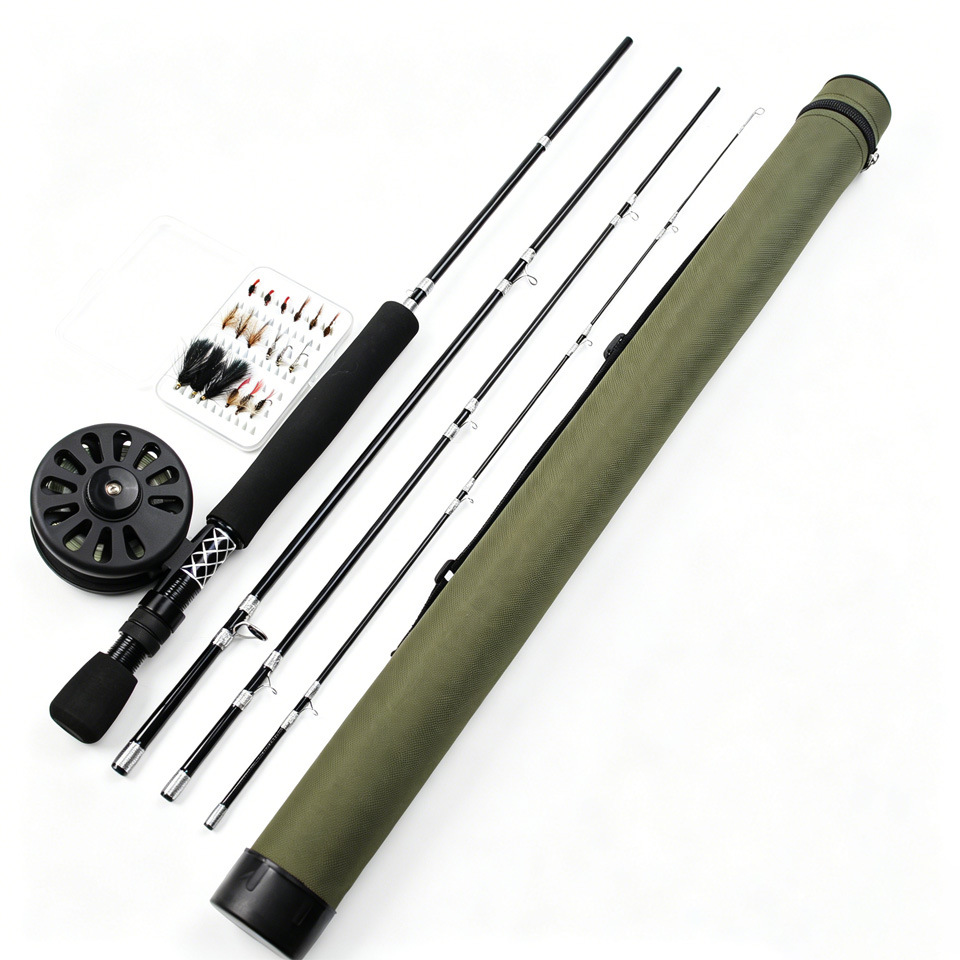 Sunflower Complete Professional Fly Fishing Combo Kit Carbon Rod Reel & Fly Flies Full Accessories