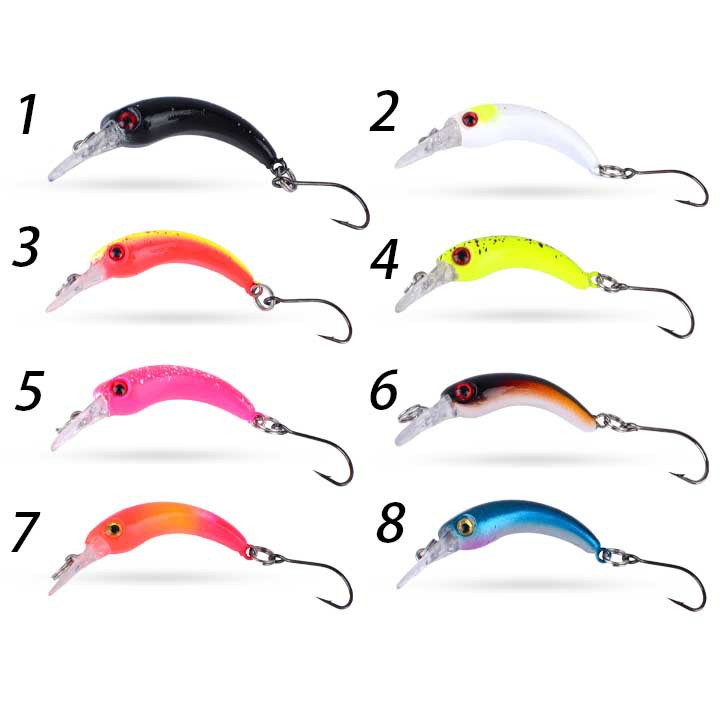 Sunflower Micro Sinking Curved Minnow Lure 4cm 1.2g For Trout & Whitebait thumb 3
