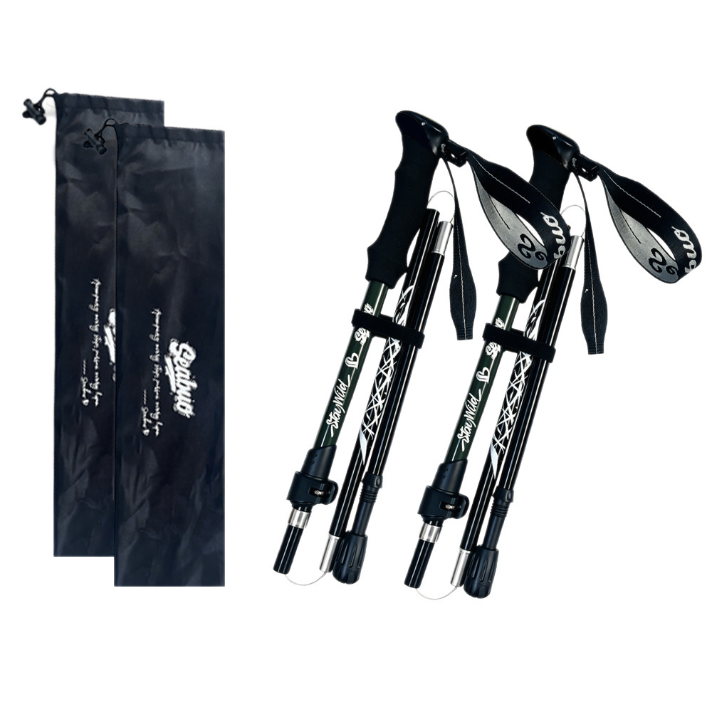 Sunflower 5-Section Folding Aluminum Trekking Pole, Shock Absorption Hiking Stick thumb 2