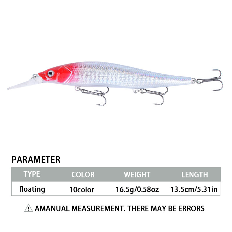 Sunflower Floating Minnow Fishing Lure 13.5cm 16g Rattle Noise Long Cast Saltwater Lures thumb 2