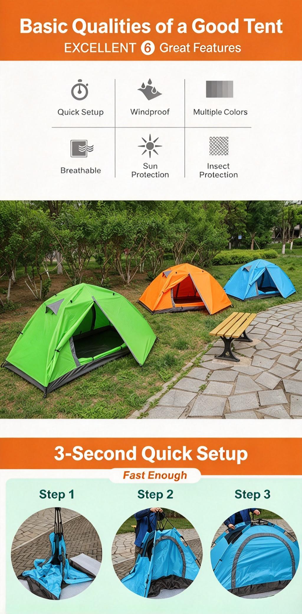Sunflower Single Person Automatic Quick Open Double Layer Waterproof Camping Tent thumb 10