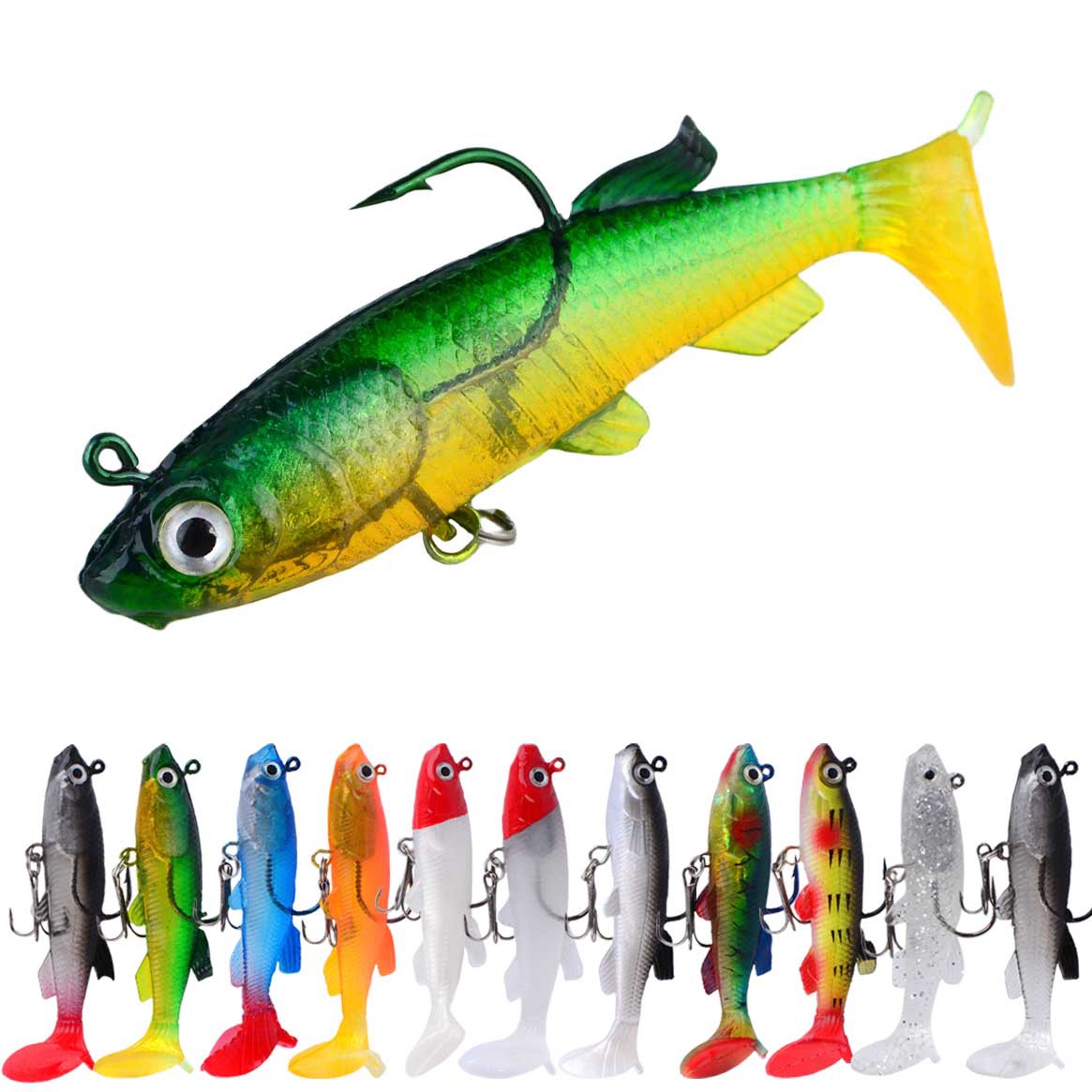 Sunflower Lead Soft Lure 7.5cm 13.5g Pre-rigged Paddle Tail Swimbait