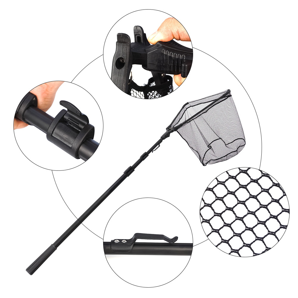 Sunflower Aluminum Folding Telescopic Landing Net Big Game Fishing Triangular Fish Net thumb 1
