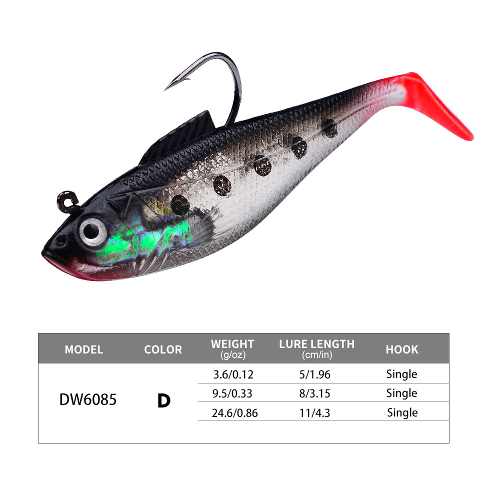 Lead Weighted T-Tail Soft Fishing Lure thumb 6