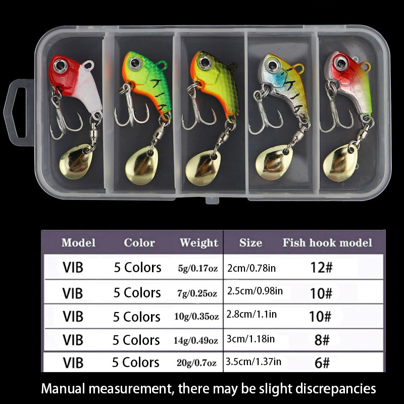 Rotating Spinning Blade VIB Lures Set, Metal Vibrating Fishing VIB Hard Bait thumb 2