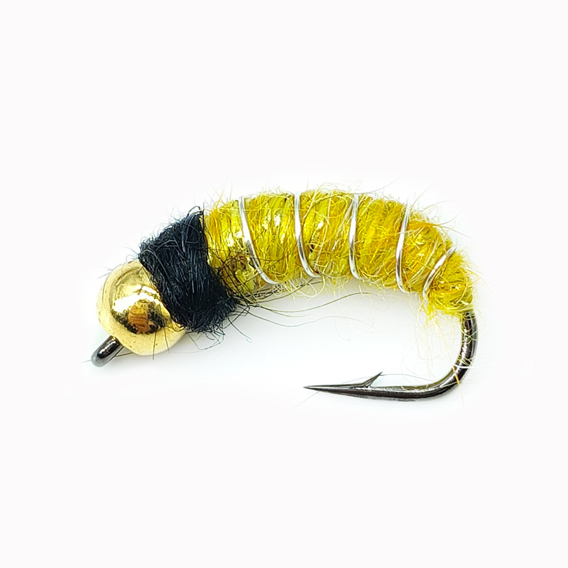 Sunflower Stone Caddis Nymph Fly Fishing Flies, Artificial Bait Lure for Trout, Bass, Brook Fishing thumb 4