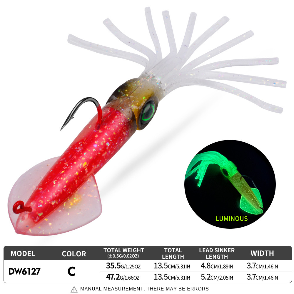 Sunflower Luminous UV Squid Soft Lure DW6127 thumb 7