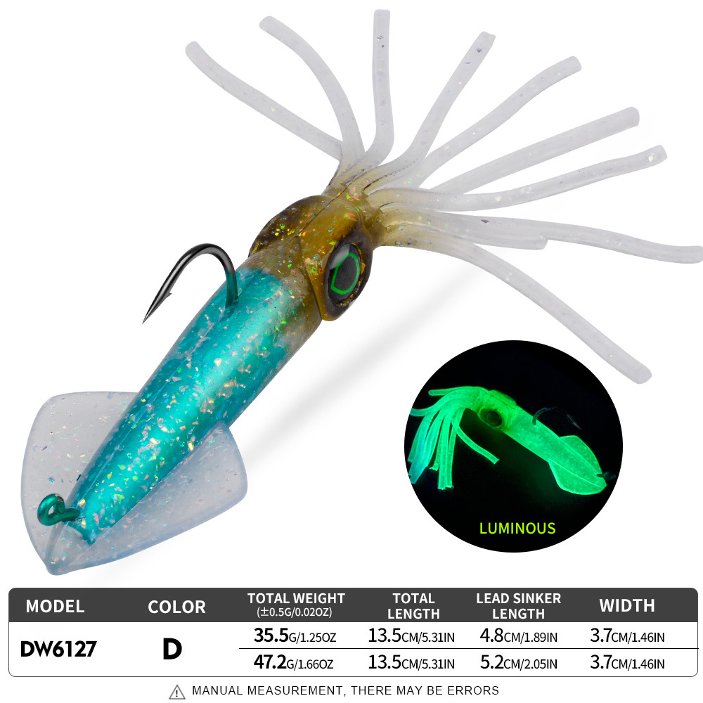 Sunflower Luminous UV Squid Soft Lure DW6127 thumb 8
