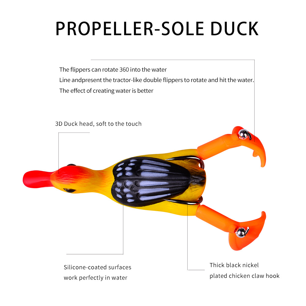 Rotating Duck Feet Topwater Tractor Lure thumb 13