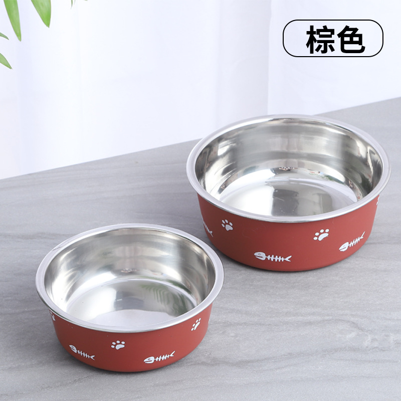Sunflower Non-Slip Stainless Steel Dog Bowl, Nordic Printed Pet Feeding Bowl thumb 1