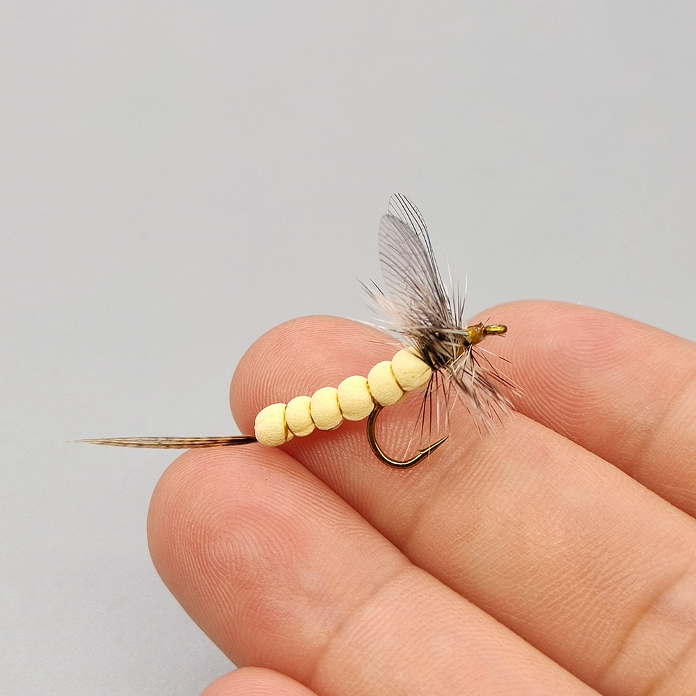 Sunflower CDC Mayfly Dry Fly Fishing Flies, Artificial Mayfly Lure for Trout & Brook Fly Fishing thumb 2
