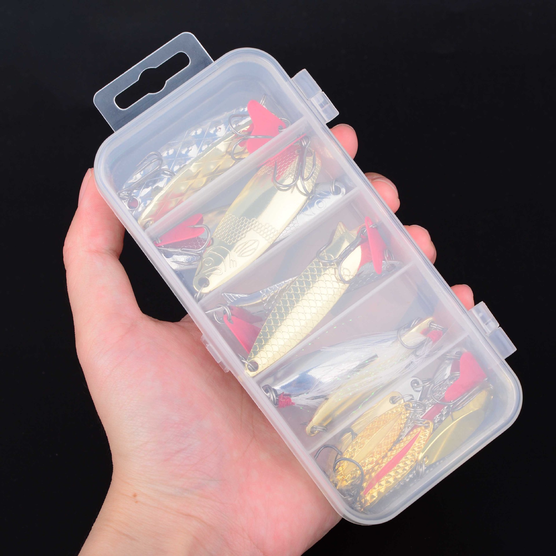 Sunflower 16Pcs Metal Spoon Lure Set With Feather Treble Hooks Saltwater & Freshwater Long Cast Fishing Baits thumb 2